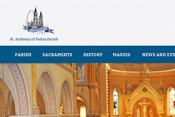 St. Anthony of Padua Website Screenshot