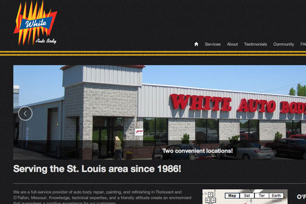 White Auto Body Website Screenshot